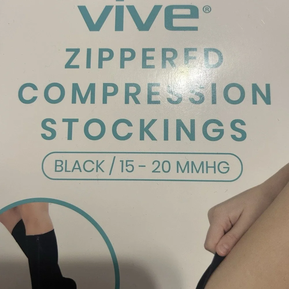 Vive Blk Compression Socks for Men &‎ Women Medical Travel 15-20MMHG Size XL NWT